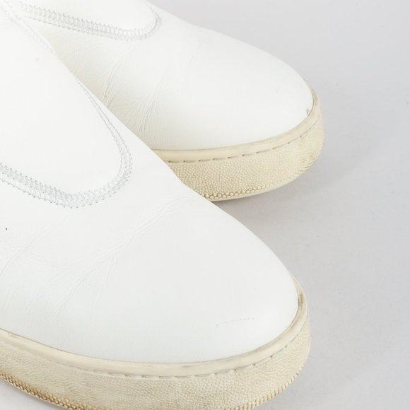 Celine White Leather Slip-On Sneakers - Picture 5 of 10